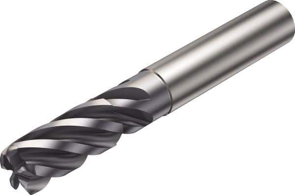 Sandvik Coromant - 20mm, 42mm LOC, 20mm Shank Diam, 104mm OAL, 5 Flute, Solid Carbide Square End Mill - Single End, AlCrN Finish, Spiral Flute, 38° Helix, Right Hand Cut, Right Hand Flute, Series CoroMill Plura - USA Tool & Supply
