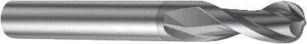 Sandvik Coromant - 9.53mm Diam, 19.05mm LOC, 2 Flute Solid Carbide Ball End Mill - 88.9mm OAL, 9.53mm Shank Diam, Ball Flute - USA Tool & Supply