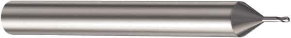 Sandvik Coromant - 0.5mm Diam, 0.5mm LOC, 2 Flute Solid Carbide Ball End Mill - 57mm OAL, 6mm Shank Diam, Ball Flute - USA Tool & Supply