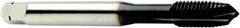 Sandvik Coromant - M3x0.50 Metric, 3 Flute, TiAlN Finish, Powdered Metal Spiral Point Tap - Plug Chamfer, Right Hand Thread, 2.2638" OAL, 0.3543" Thread Length, 3.58mm Shank Diam, 6HX Class of Fit, Series CoroTap 200 - Exact Industrial Supply