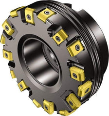 Sandvik Coromant - 101.6mm Cut Diam, 38.1mm Arbor Hole, 0.9mm Max Depth of Cut, 25° Indexable Chamfer & Angle Face Mill - 6 Inserts, 425N-1707 Insert, 425N-1707 Cut, Series CoroMill 425 - USA Tool & Supply