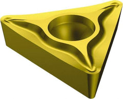 Sandvik Coromant - TCGT21.52 UM Grade 2035 Carbide Turning Insert - TiAlN/TiN Finish, 60° Triangle, 1/4" Inscr Circle, 3/32" Thick, 1/32" Corner Radius - USA Tool & Supply