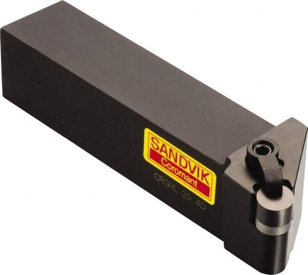 Sandvik Coromant - CRGN, Left Hand Cut, 1-1/4" Shank Height x 1-1/4" Shank Width, Negative Rake Indexable Turning Toolholder - 6" OAL, RNGN 12 07 00 Insert Compatibility, Series T-Max - USA Tool & Supply