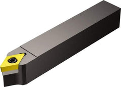 Sandvik Coromant - SDNCN, Neutral Cut, 27.5° Lead Angle, 10mm Shank Height x 10mm Shank Width, Neutral Rake Indexable Turning Toolholder - 70mm OAL, DCMT 07 02 04, DCMT 2(1.5)1 Insert Compatibility, Series CoroTurn 107 - USA Tool & Supply