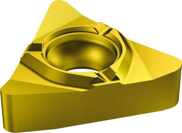 Sandvik Coromant - 26622 F Grade 1020, Internal Round 30° Threading Insert - 4 TPI Int Pitch, Right Hand Insert, TiN Finish, Carbide - USA Tool & Supply
