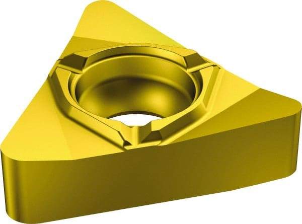 Sandvik Coromant - 266 External Right Hand 4 Round Laydown Threading Insert - Grade 1020, TiN Coated Carbide, 12.7mm Inscribed Circle - USA Tool & Supply