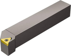 Sandvik Coromant - STFCR/L, Right Hand Cut, -1° Lead Angle, 16mm Shank Height x 16mm Shank Width, Neutral Rake Indexable Turning Toolholder - 100mm OAL, TCMT 16 T3 08, TCMT 3(2.5)2 Insert Compatibility, Series CoroTurn 107 - USA Tool & Supply