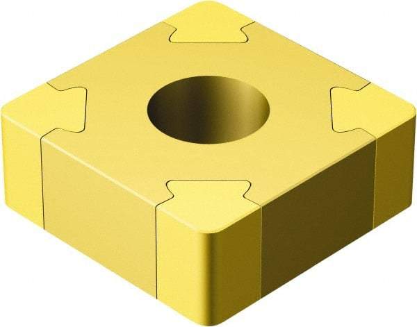 Sandvik Coromant - SNGA432 Grade 7015 CBN Turning Insert - TiN Finish, 90° Square, 1/2" Inscr Circle, 3/16" Thick, 1/32" Corner Radius - USA Tool & Supply