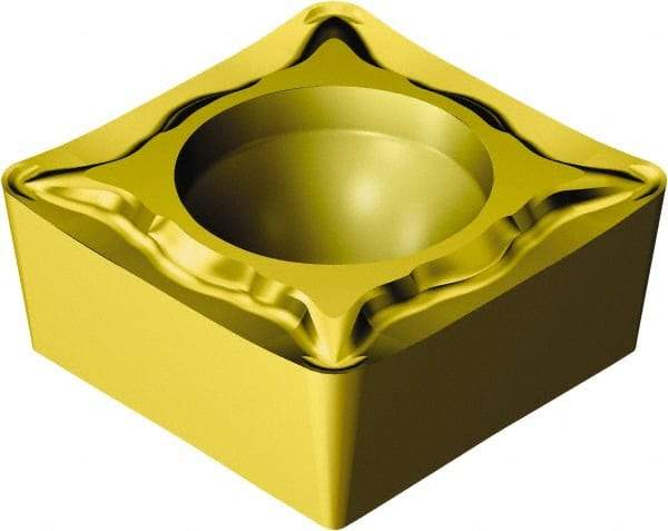Sandvik Coromant - SCMT32.52 UM Grade 235 Carbide Turning Insert - TiCN/TiN Finish, 90° Square, 3/8" Inscr Circle, 5/32" Thick, 1/32" Corner Radius - USA Tool & Supply
