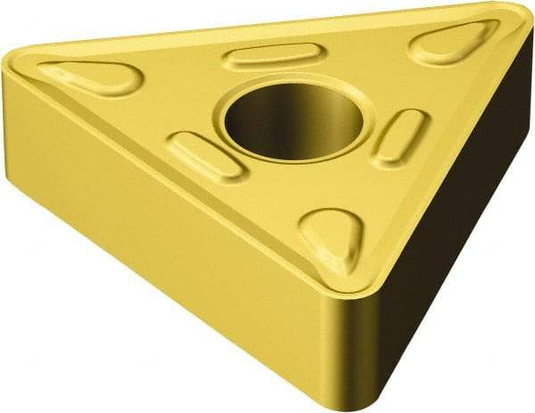 Sandvik Coromant - TNMG666 HM Grade 2025 Carbide Turning Insert - TiCN/Al2O3/TiN Finish, 60° Triangle, 3/4" Inscr Circle, 3/8" Thick, 3/32" Corner Radius - USA Tool & Supply