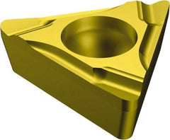 Sandvik Coromant - TCGT1.81.50 K Grade 1525 Cermet Turning Insert - TiCN/TiN Finish, 60° Triangle, 7/32" Inscr Circle, 3/32" Thick, 0.2mm Corner Radius - USA Tool & Supply