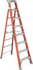 Louisville - 7 Steps, 8' High, Type IA Rating, Fiberglass Step Ladder - USA Tool & Supply