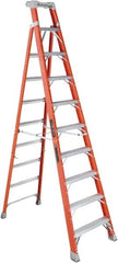 Louisville - 9 Steps, 10' High, Type IA Rating, Fiberglass Step Ladder - USA Tool & Supply