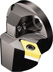 Sandvik Coromant - Left Hand Cut, Size 40, DCMT 11 T3 08 & DCMT 3(2.5)2 Insert Compatiblity, Internal Modular Turning & Profiling Cutting Unit Head - 27mm Ctr to Cutting Edge, 28mm Head Length, Through Coolant, Series CoroTurn 107 - USA Tool & Supply