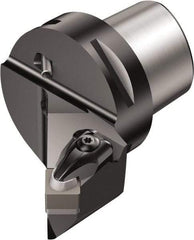 Sandvik Coromant - Left Hand Cut, Size C4, SNGQ 12 07 08 & SNGQ 452 Insert Compatiblity, External Modular Turning & Profiling Cutting Unit Head - 18.68mm Ctr to Cutting Edge, 50.32mm Head Length, Through Coolant, Series T-Max P - USA Tool & Supply