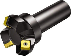 Sandvik Coromant - 50mm Cut Diam, 32mm Arbor Hole, 6mm Max Depth of Cut, 45° Indexable Chamfer & Angle Face Mill - 3 Inserts, 345R-13T5 Insert, Right Hand Cut, Series CoroMill 345 - USA Tool & Supply