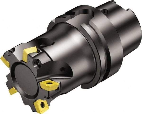Sandvik Coromant - 5 Inserts, 50mm Cut Diam, 63mm Arbor Diam, 5.5mm Max Depth of Cut, Indexable Square-Shoulder Face Mill - 127mm High, 490R-08T308 Insert Compatibility, Through Coolant, Series CoroMill 490 - USA Tool & Supply