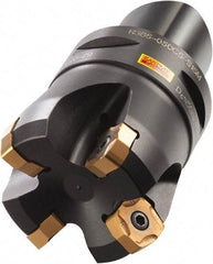 Sandvik Coromant - 60mm Cut Diam, 63mm Arbor Hole, 6mm Max Depth of Cut, 65° Indexable Chamfer & Angle Face Mill - 5 Inserts, R365-1505ZNE Insert, Right Hand Cut, Series CoroMill 365 - USA Tool & Supply