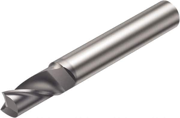 Sandvik Coromant - 3mm, 7mm LOC, 6mm Shank Diam, 57mm OAL, 1 Flute, Solid Carbide Square End Mill - TiCN Finish, 30° Helix, Centercutting, Right Hand Cut, Right Hand Flute, Series CoroMill Plura - USA Tool & Supply