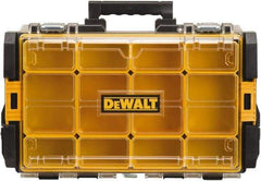 DeWALT - 12 Compartment Tool Organizer - 13-1/8" Wide x 4-1/2" Deep x 21-5/8" High, Polycarbonate, Black - USA Tool & Supply