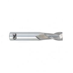 5/16 Dia. x 2-1/2 Overall Length 2-Flute .045 C/R Solid Carbide SE End Mill-Round Shank-Center Cutting-Uncoated - USA Tool & Supply
