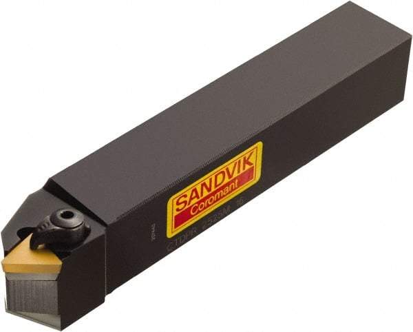 Sandvik Coromant - CTDPR/L, Right Hand Cut, 45° Lead Angle, 12mm Shank Height x 12mm Shank Width, Positive Rake Indexable Turning Toolholder - 80mm OAL, TPUN 11 03 04, TPU 221 Insert Compatibility, Series T-Max S - USA Tool & Supply