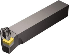 Sandvik Coromant - DSKNR/L, Left Hand Cut, 15° Lead Angle, 25mm Shank Height x 25mm Shank Width, Negative Rake Indexable Turning Toolholder - 153.05mm OAL, SNMG 12 04 08, SNMG 432 Insert Compatibility, Series T-Max P - USA Tool & Supply