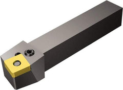 Sandvik Coromant - PSRNR/L, Right Hand Cut, 15° Lead Angle, 12mm Shank Height x 12mm Shank Width, Negative Rake Indexable Turning Toolholder - 80mm OAL, SNMG 09 03 08, SNMG 322 Insert Compatibility, Series T-Max P - USA Tool & Supply