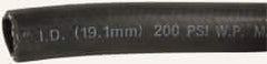 Made in USA - 3/4" ID x 1-5/32" OD CTL Multipurpose Air Hose - 200 Working psi, -40 to 180°F, Black - USA Tool & Supply