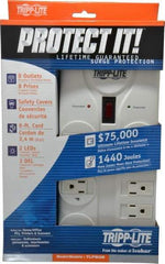 Tripp-Lite - 8 Outlets, 120 Volts, 15 Amps, 8' Cord, Power Outlet Strip - Free Hanging, Keyhole Mount, 5-15P NEMA Configuration, 9.55" Strip, UL1449 3rd Edition - USA Tool & Supply