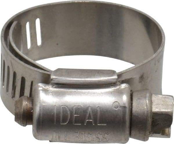 IDEAL TRIDON - SAE Size 10, 11/16 to 1-1/8" Diam, Stainless Steel Lined Worm Drive Clamp - Material Grade 316 - USA Tool & Supply