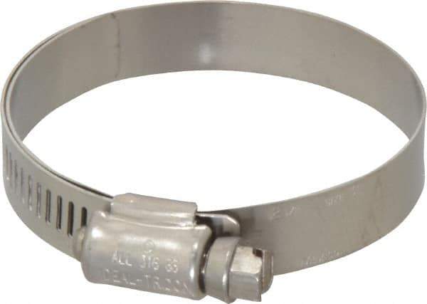 IDEAL TRIDON - SAE Size 32, 1-9/16 to 2-1/2" Diam, Stainless Steel Lined Worm Drive Clamp - Material Grade 316 - USA Tool & Supply