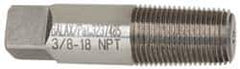 Balax - 3/8-18 NPT, Bright Finish, High Speed Steel, Thread Forming Pipe Tap - 2-9/16 Inch Overall Length, 1-1/16 Inch Thread Length, 0.7 Inch Shank Diameter, 1/2 Inch Square Length, 0.531 Inch Square Size, Series BXPT - Exact Industrial Supply