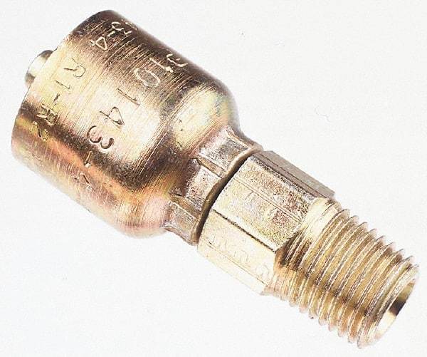Parker - 1-1/4-11-1/2 Male NPTF Steel Hydraulic Hose Male Rigid Fitting - 5,000 psi, -20 Hose Size, 1 1/4" Hose Diam, Series 43 - USA Tool & Supply