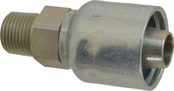Parker - 1/2-14 Male NPTF Steel Hydraulic Hose Male Rigid Fitting - 7,500 psi, -12 Hose Size, 3/4" Hose Diam, Series 43 - USA Tool & Supply