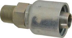 Parker - 1/2-14 Male NPTF Steel Hydraulic Hose Male Rigid Fitting - 7,500 psi, -12 Hose Size, 3/4" Hose Diam, Series 43 - USA Tool & Supply