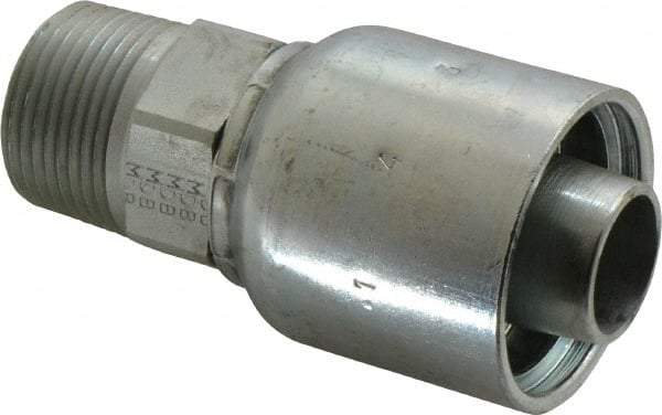 Parker - 1-11-1/2 Male NPTF Steel Hydraulic Hose Male Rigid Fitting - 6,500 psi, -16 Hose Size, 1" Hose Diam, Series 43 - USA Tool & Supply