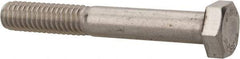 Value Collection - 5/16-18 UNC, 2-1/4" Length Under Head Hex Head Cap Screw - Partially Threaded, Grade 18-8 Stainless Steel, Uncoated, 1/2" Hex - USA Tool & Supply