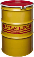 Made in USA - 85 Gallon Cylindrical Carbon Steel Open Head Drum - 37" High x 26" Diam - USA Tool & Supply