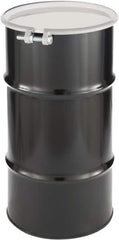 Made in USA - 16 Gallon Cylindrical Carbon Steel Open Head Drum - 27" High x 14" Diam - USA Tool & Supply