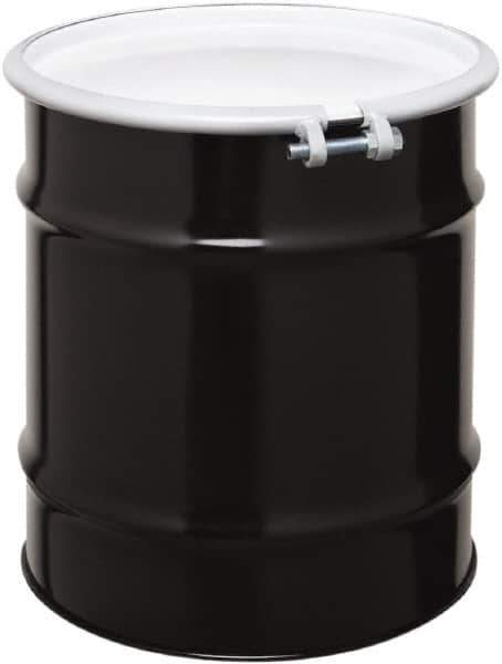 Made in USA - 20 Gallon Cylindrical Carbon Steel Open Head Drum - 19-1/4" High x 18-1/4" Diam - USA Tool & Supply