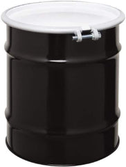 Made in USA - 20 Gallon Cylindrical Carbon Steel Open Head Drum - 19-1/4" High x 18-1/4" Diam - USA Tool & Supply