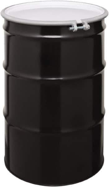 Made in USA - 55 Gallon Cylindrical Carbon Steel Open Head Drum - 33" High x 22-1/2" Diam - USA Tool & Supply