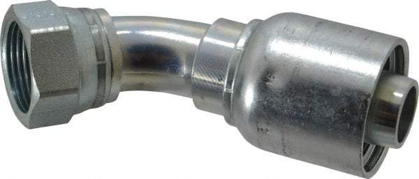 Parker - 1-5/16-12 Female JIC Steel Hydraulic Hose Female JIC Swivel & 45° Elbow & Short Drop - 4,000 psi, -16 Hose Size, 1" Hose Diam, Series 43 - USA Tool & Supply
