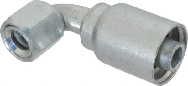 Parker - 7/8-14 Female JIC Steel Hydraulic Hose Female JIC Swivel & 90° Elbow & Short Drop - -10 Hose Size, 5/8" Hose Diam, Series 43 - USA Tool & Supply