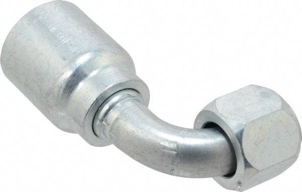 Parker - 1-1/16-12 Female JIC Steel Hydraulic Hose Female JIC Swivel & 90° Elbow & Short Drop - -12 Hose Size, 3/4" Hose Diam, Series 43 - USA Tool & Supply