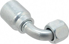 Parker - 1-1/16-12 Female JIC Steel Hydraulic Hose Female JIC Swivel & 90° Elbow & Short Drop - -12 Hose Size, 3/4" Hose Diam, Series 43 - USA Tool & Supply
