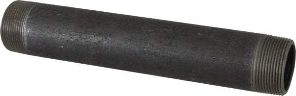 Made in USA - Schedule 80, 1-1/2" Diam x 10" Long Black Pipe Nipple - Threaded - USA Tool & Supply