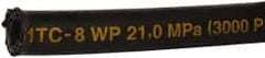 Parker - -8 Hose Size, 1/2" ID, 3,000 psi Work Pressure Hydraulic Hose - 3-1/2" Radius, Synthetic Rubber, -40°F to 212°F - USA Tool & Supply