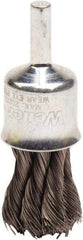 Weiler - 3/4" Brush Diam, Knotted, End Brush - 1/4" Diam Shank, 20,000 Max RPM - USA Tool & Supply